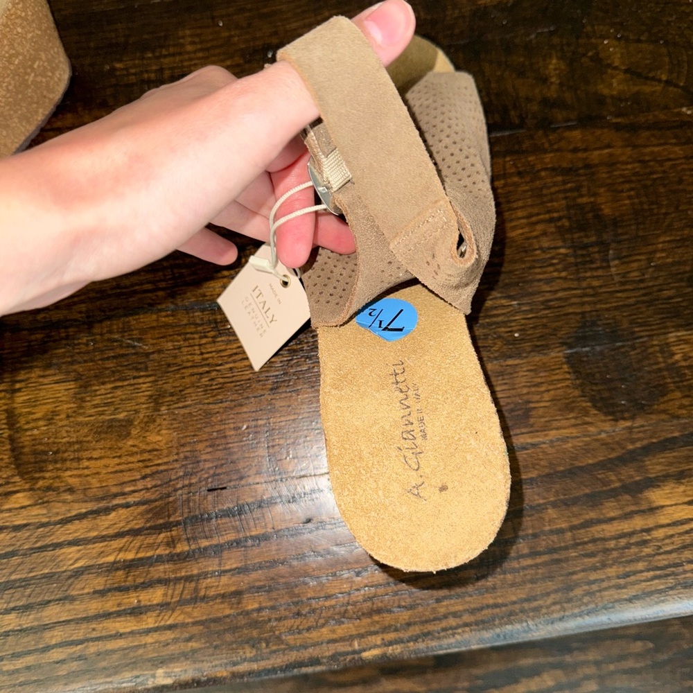 A. Giannetti Women's Tan Wedges- NEW made in Italy - Picture 4 of 9